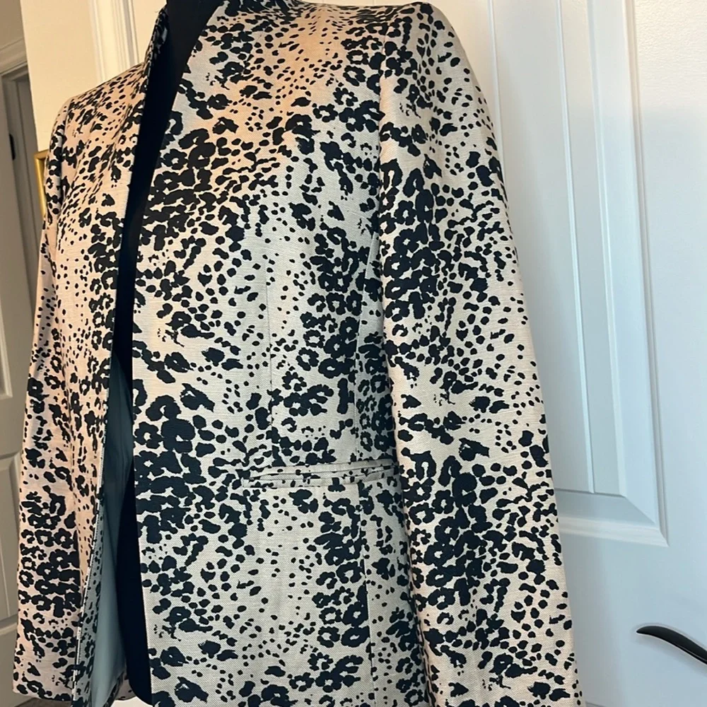 Linen blend J Crew cheetah print blazer - Picture 3 of 8